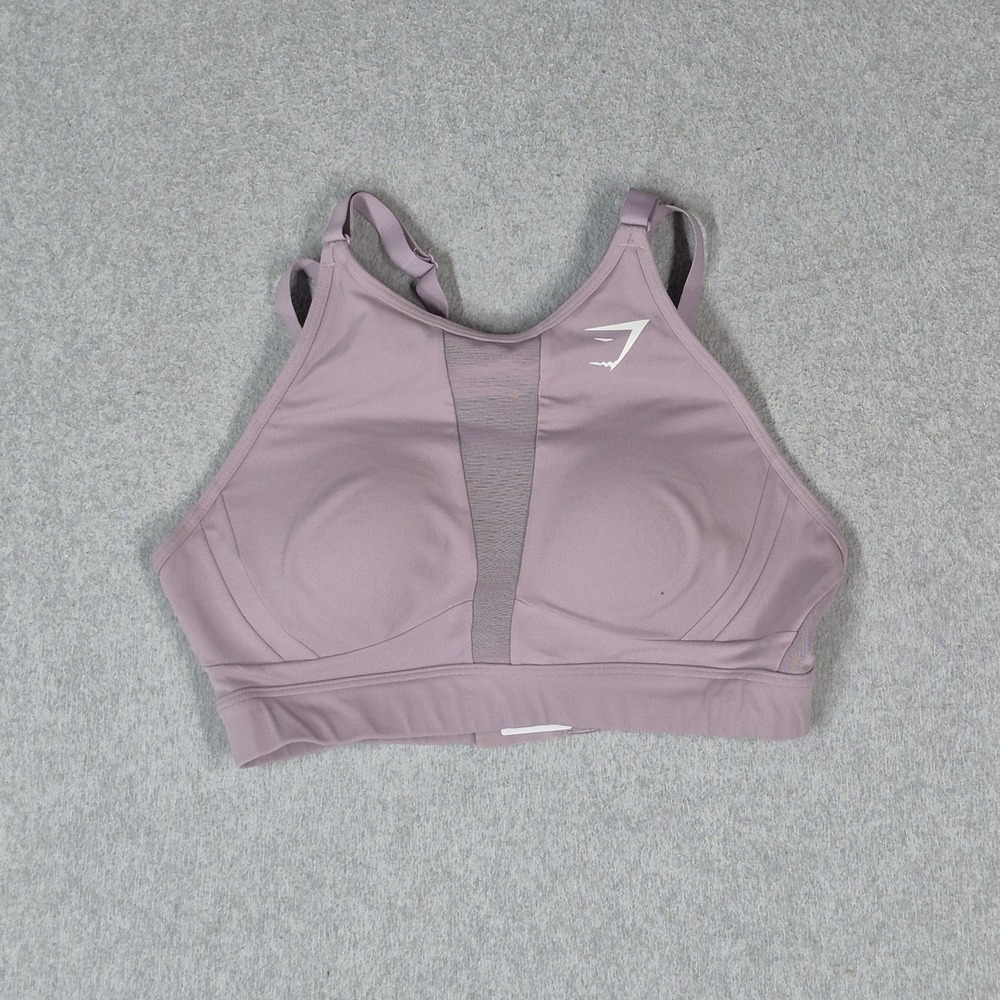 Gymshark Women Sports Bra Small Mauve Wireless Strap High Neck Racerback